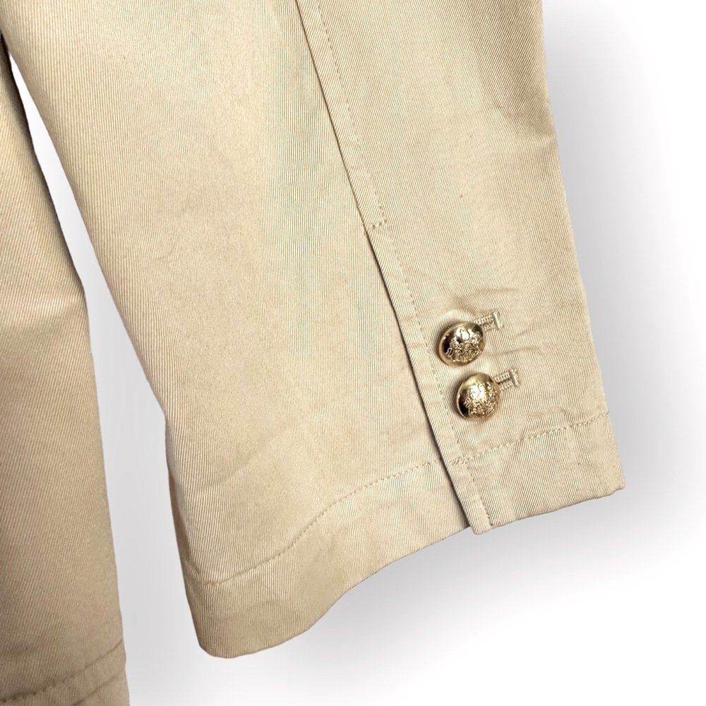 Sold-LRL Beige Blazer Jacket Embroidered Crest Logo Gold Buttons Mens L - Picture 9 of 10
